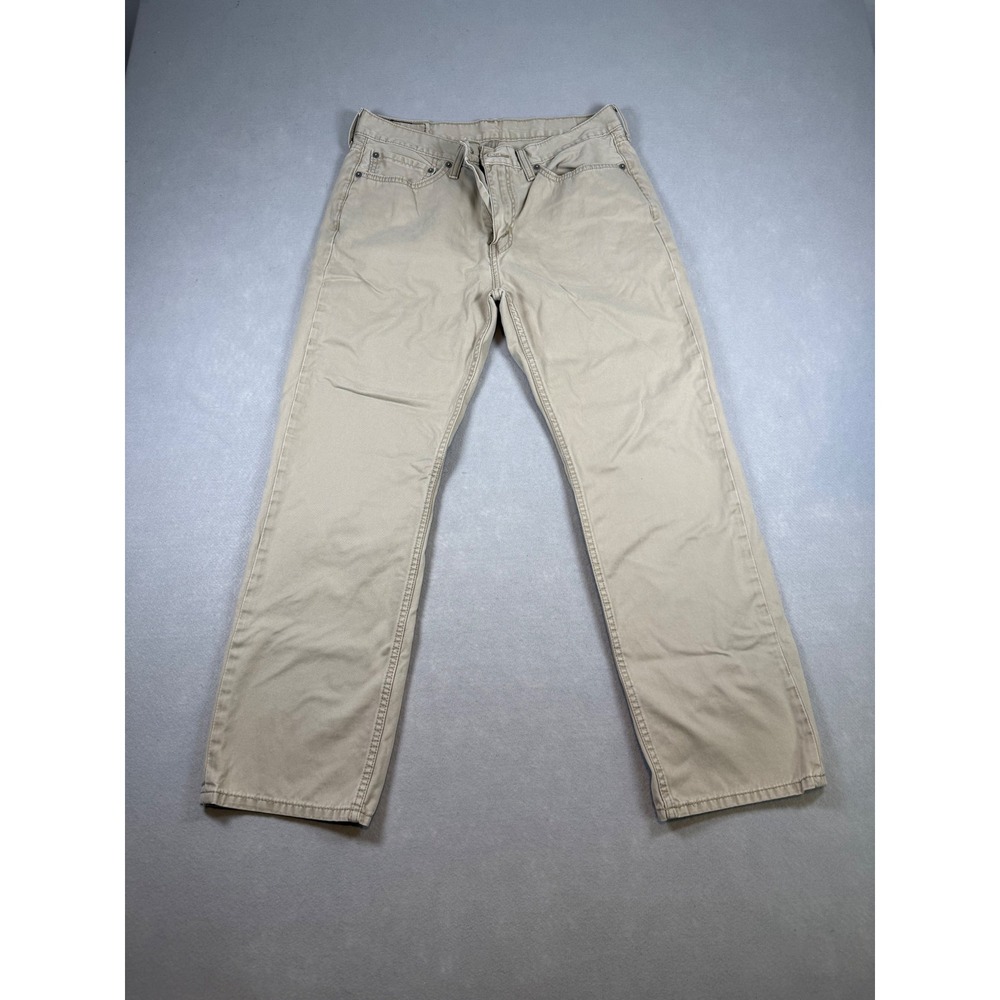 Levis 514 Straight Fit Khaki Tan Pants Mens 35x30 Cotton Twill Trousers